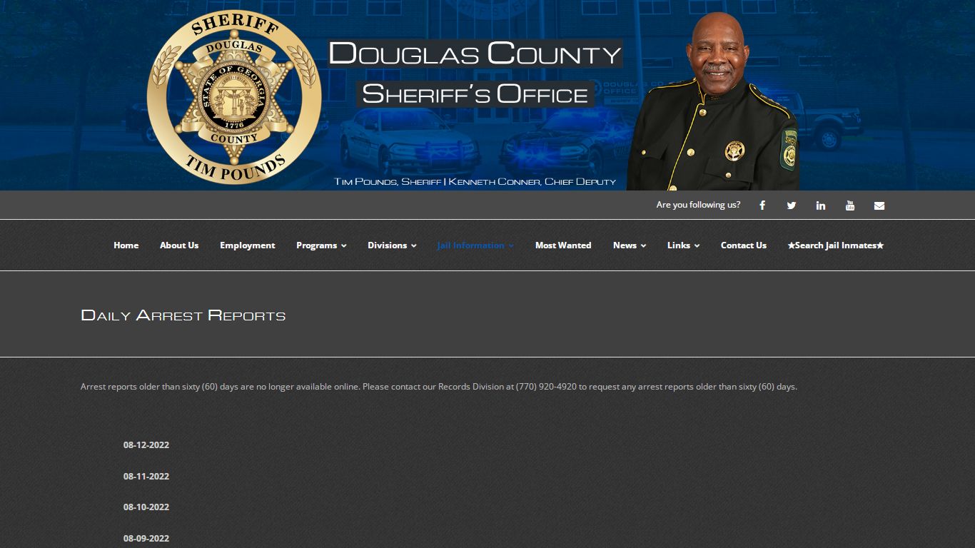 Daily Arrest Reports – Douglas County Sheriff's Office (GA)