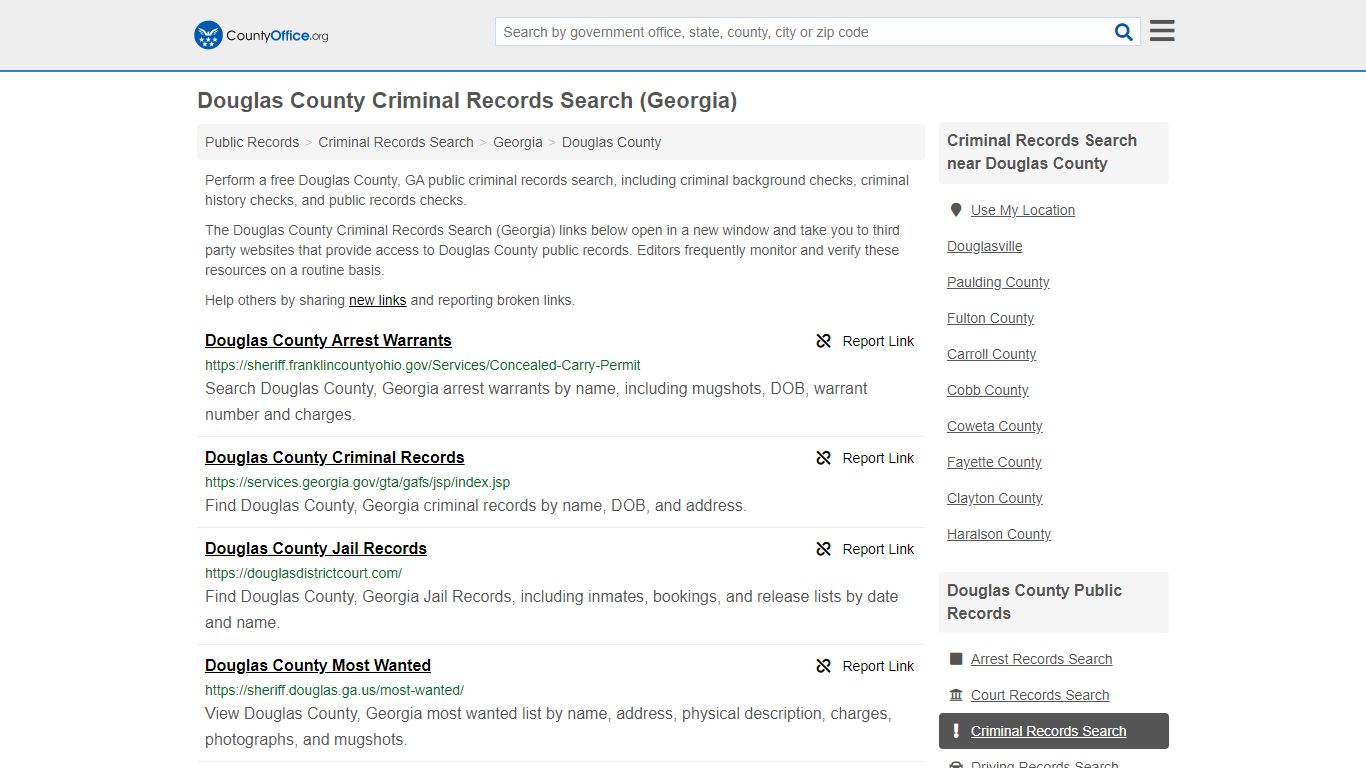 Criminal Records Search - Douglas County, GA (Arrests ...